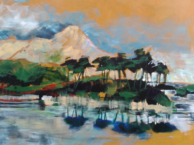 Derryclare Lough, Ierland, acryl op doek, 100 x 80 cm   Adrienne van Wartum